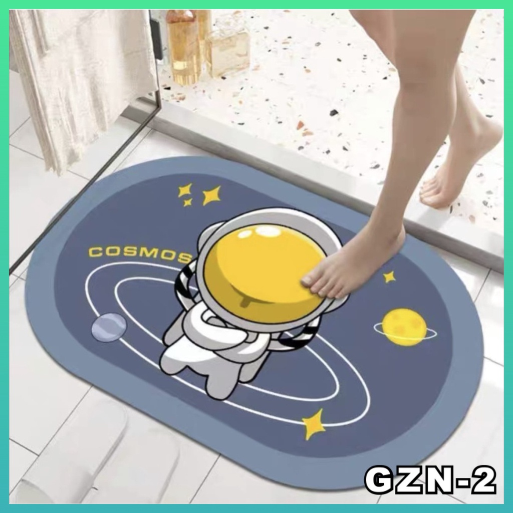 Keset Kamar Mandi Keset Kaki Nyerap Air Diatomite Bundar Lembut Anti Slip Keset Kaki Anti Bau Anti Bakteri GZN Tebal 2.8 Worldhome66