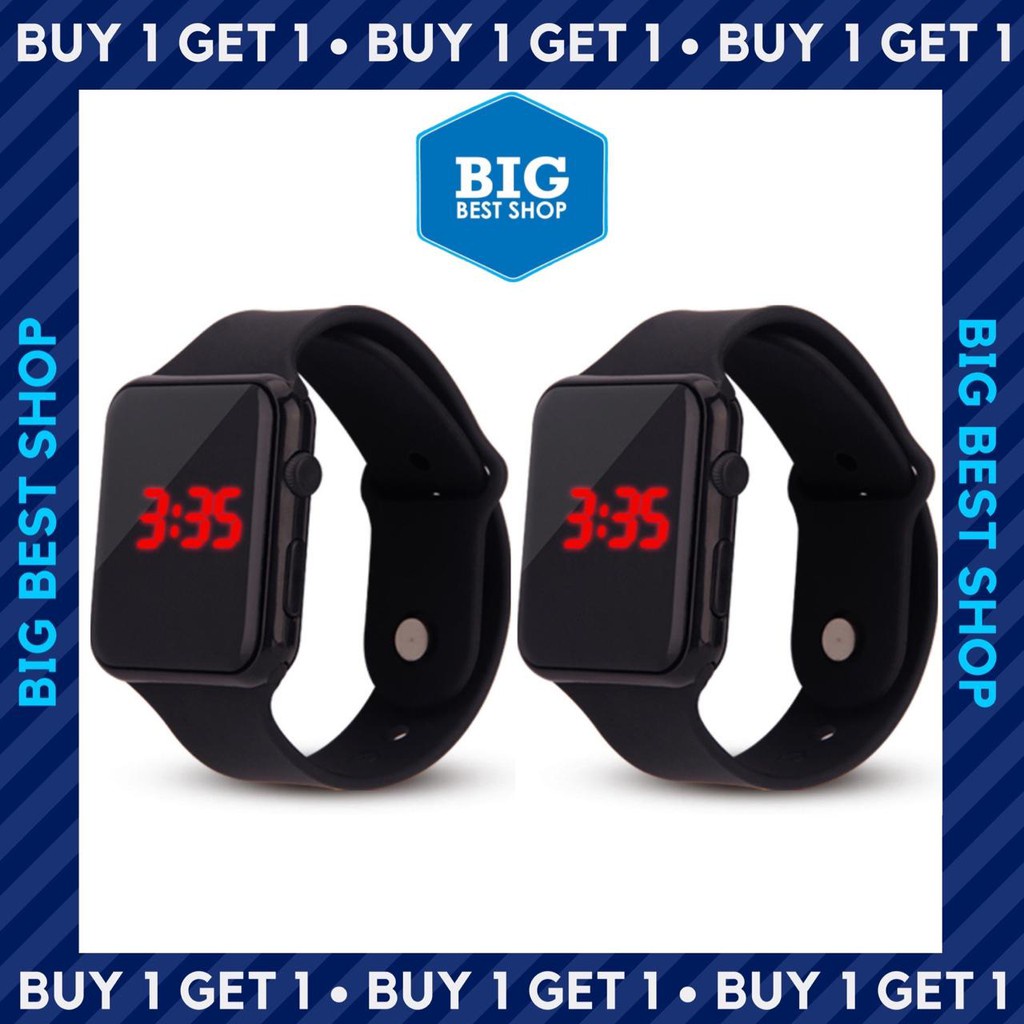 ✅Grosir Jam Senen -  BUY 1 GET 1 - Jam Tangan Unisex Pria Wanita LED J-138 - Warna Random