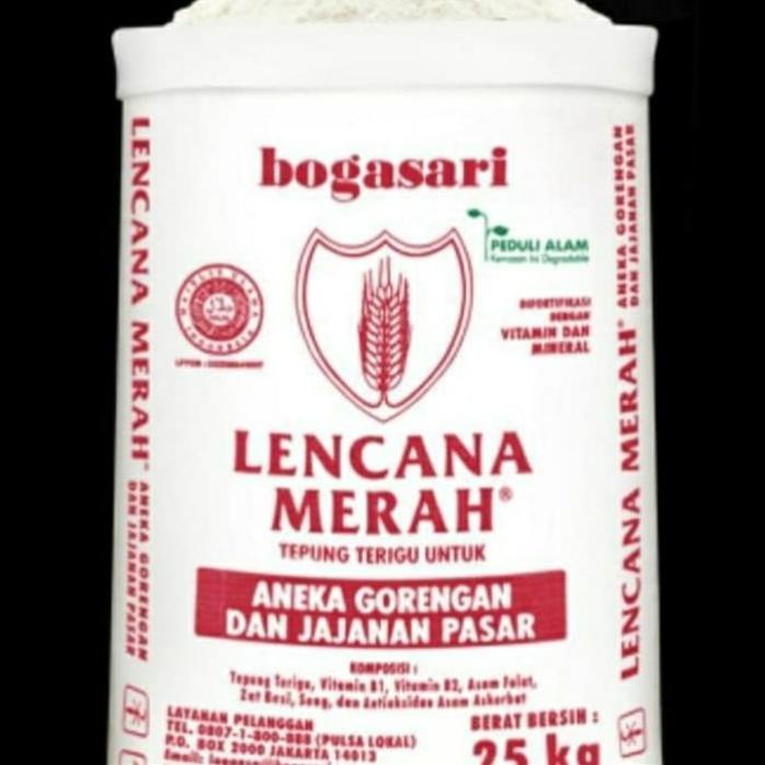 

TEPUNG TERIGU LENCANA MERAH 25 KG,UNTUK GRAB OR GOJEK