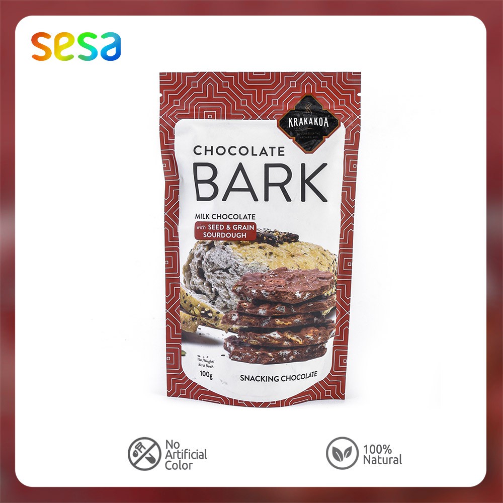 

KRAKAKOA Chocolate Bark Milk Chocolate w/ Seed & Grain 100gr - Cokelat Snack Cemilan
