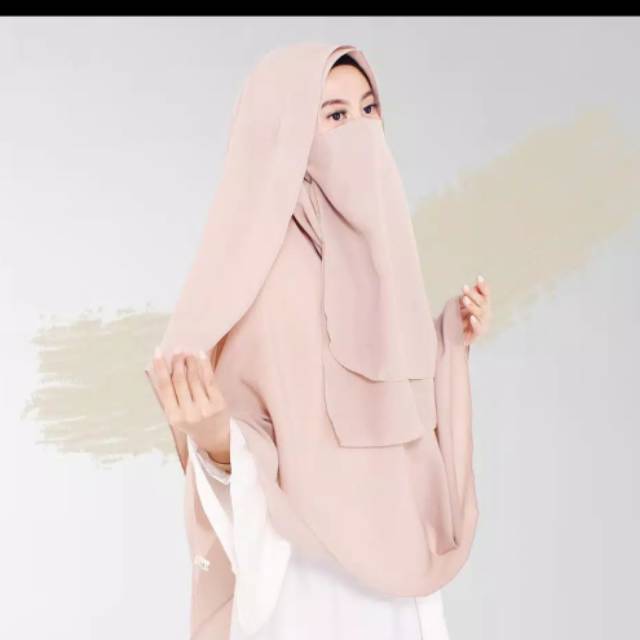 JILBAB PASHMINA SYARI GRATIS CADAR 2 LAYER DIAMOND CREPE