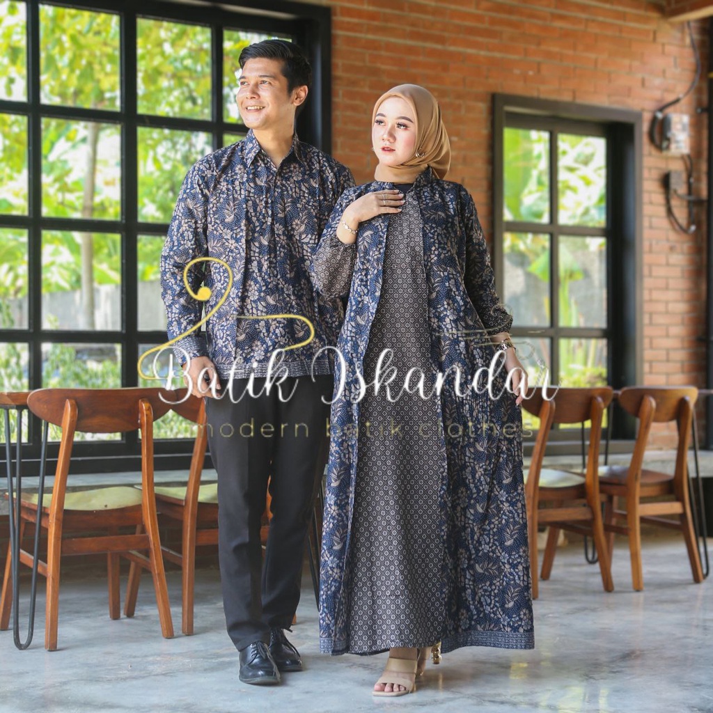 BAJU BATIK COUPLE MODERN SARIMBIT BATIK COUPLE GAMIS BATIK COUPEL COUPLE COPEL PASANGAN MAURA COUPLE BATIK