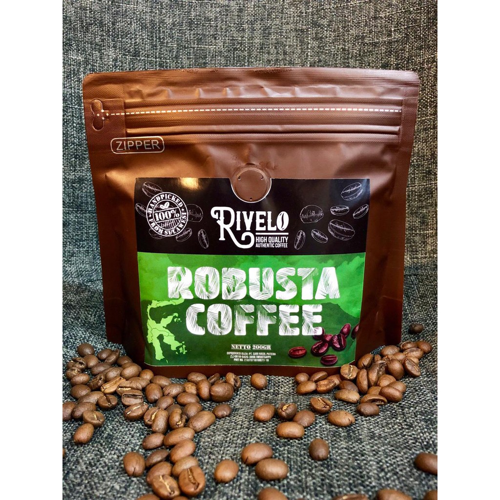 

Kopi Robusta Sulawesi Rivelo Bubuk Kopi Sulawesi Oleh Oleh khas Makassar 150gr