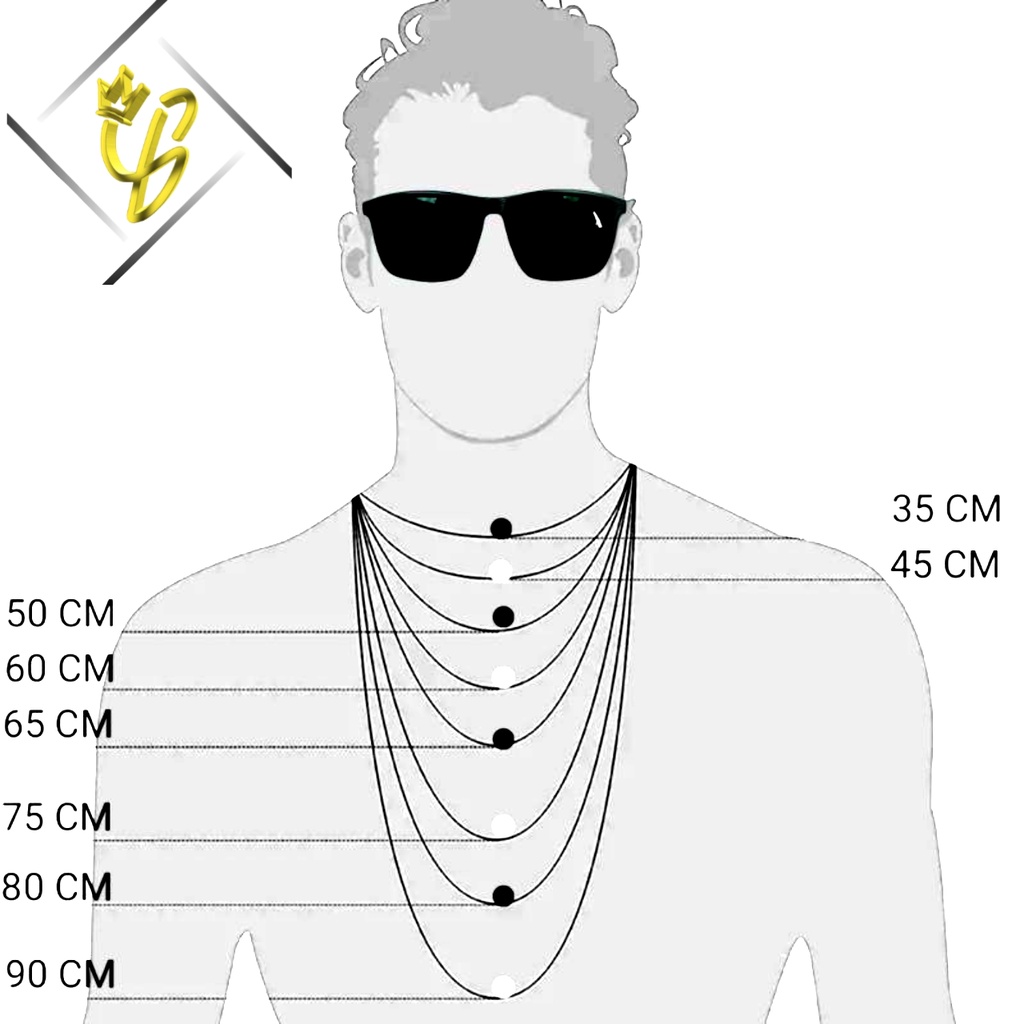 Sylviana723 Kalung Liontin Cincin Pria Titanium Anti Karat Rantai Gold Emas Putih Polos Asli Cowok