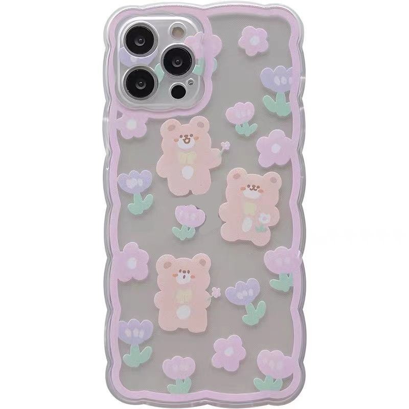 Soft Case Silikon TPU Transparan Motif Beruang Untuk IPhone 13 12 Mini 11 10 Pro XS Max X XR 8 7 6 6S Plus SE 2020