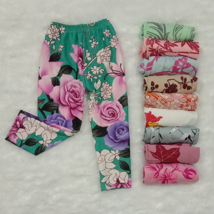 Legging Panjang Lejing Anak Perempuan Harian Motif dan Polos usia 1-2 tahun / celana panjang