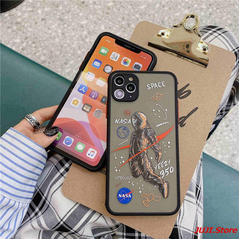 Luxury astronaut Case iphone 11 pro max X XR 7 8 6 6s Plus XS Max Frosted feel Case