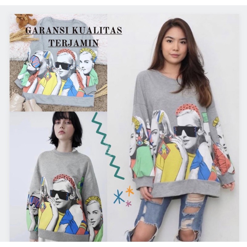 zara girl grey sweater premium✨