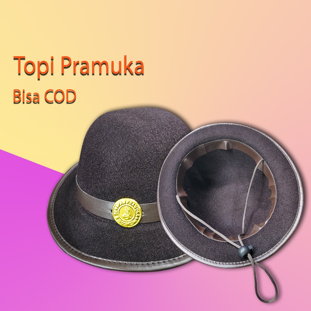 Topi Boni Pramuka untuk Perempuan Bahan Laken