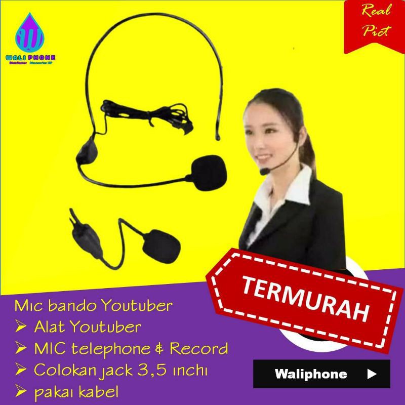 mic bando microphone on clip alat youtuber buat handphone