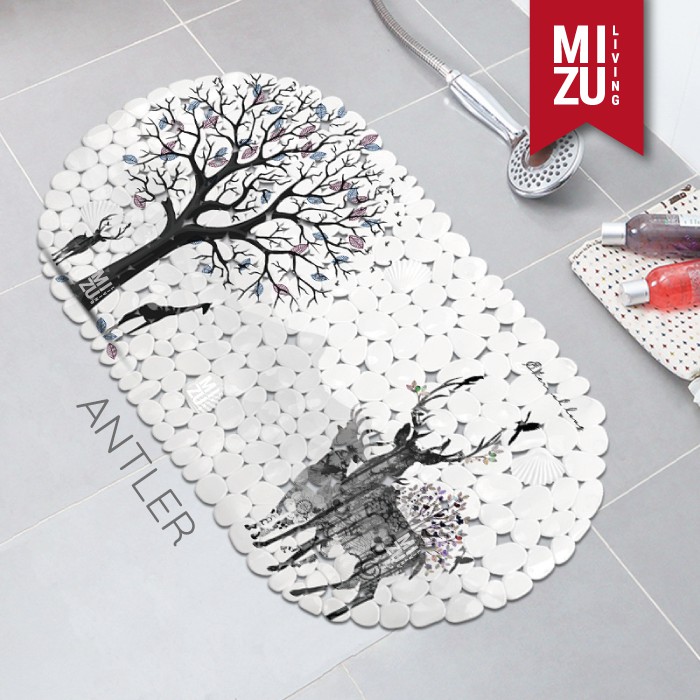 ARTISTIC Shower Bath Mat Keset Mandi PVC Penghisap Anti Slip Suction Cup 35x70cm-ANTLER