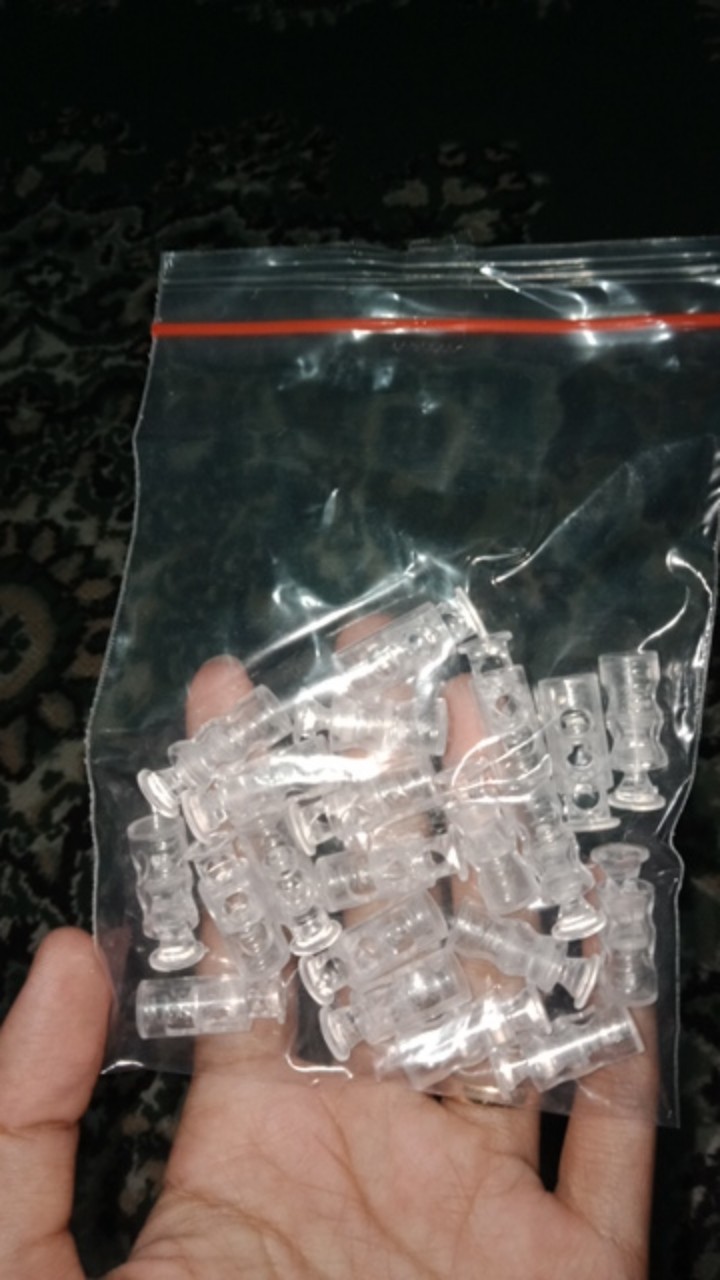 Stopper Transparan Model Botol Dua Lubang Bening