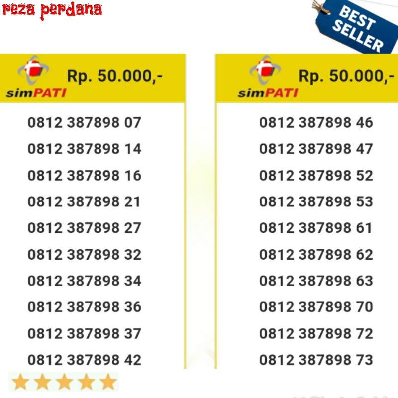 Kartu Perdana Simpati 812 1233 2012 Murah dan lengkap bsm02