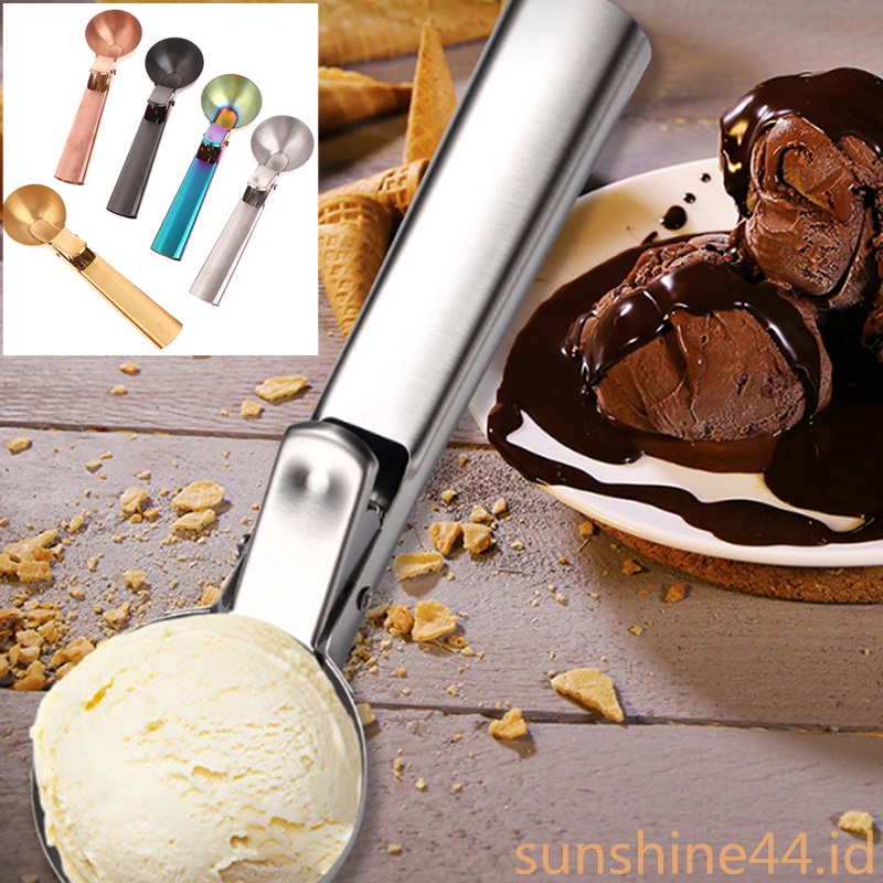 Sunshine Sendok Scoop Es Krim Dengan Trigger Stainless Steel Untuk Gelatos Frozen Yogurt Sundaes