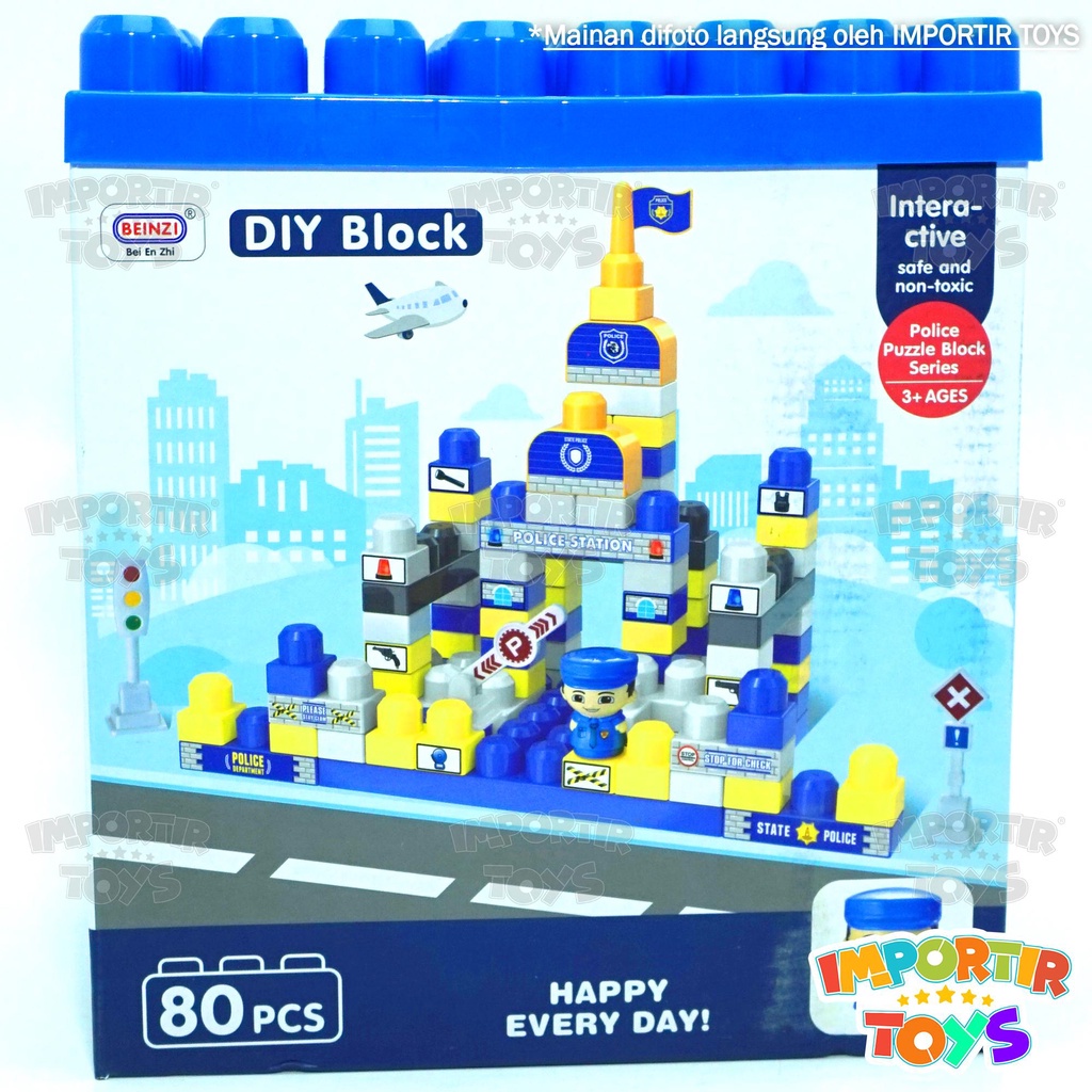 Mainan Blocks Set 80 Pcs Lego Kids Toys Mainan Edukasi Anak