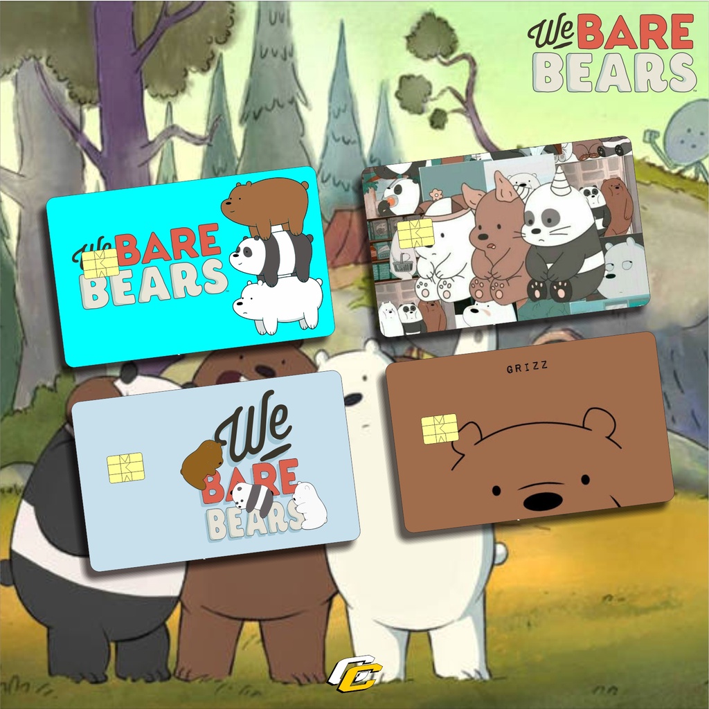 

STIKER PELINDUNG KARTU SKIN CARD ATM SIM KTP E-MONEY STICKER MOTIF BARE BEARS LEM KUAT ANTI GORES