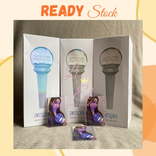 READY STOCK / PO - Official Lightstick Fanlight & emblem aespa sealed fullset plus benefit photocard