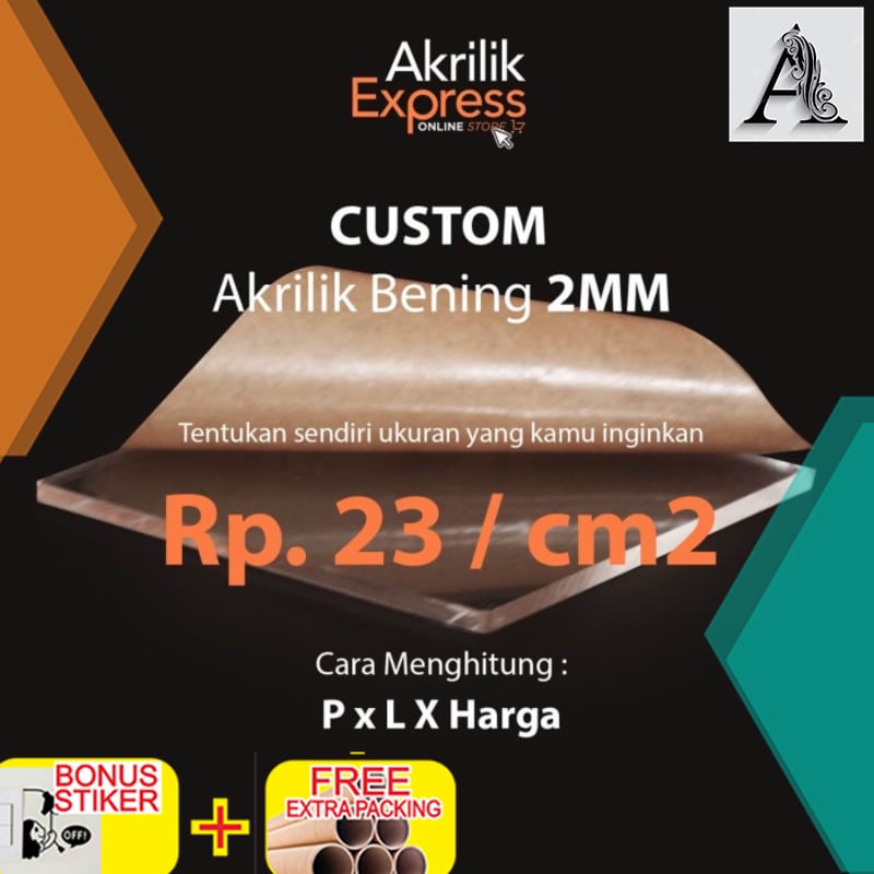 

Grosir Custom acrylic potongan bening 3mm