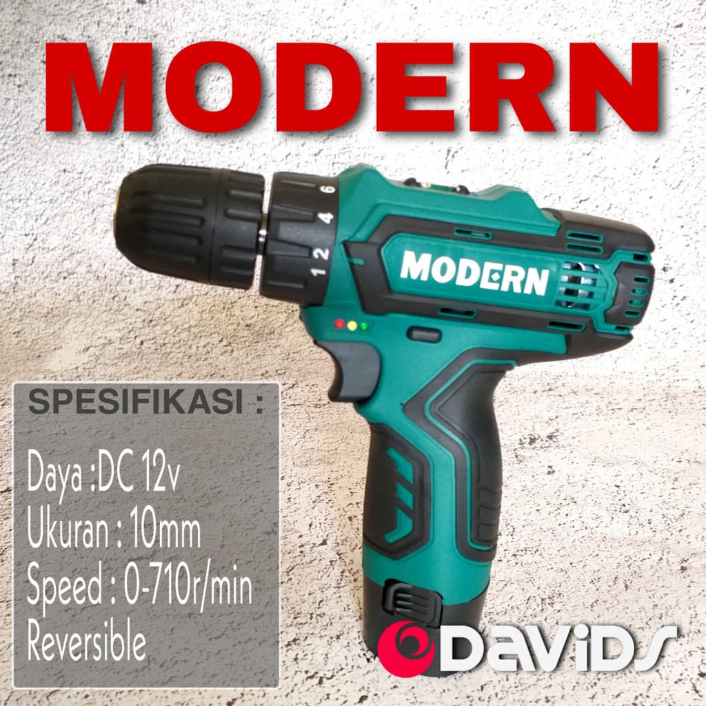 Modern Mesin Bor Charger Cas Cordless Baterai 12V