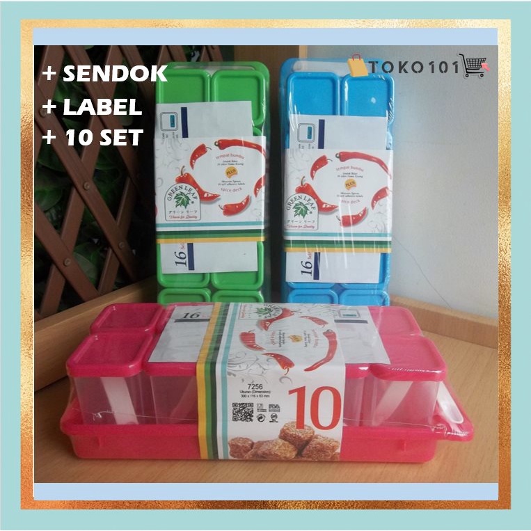 Toples Tempat Bumbu Wadah Bumbu Dapur 10 set Gratis sendok dan label