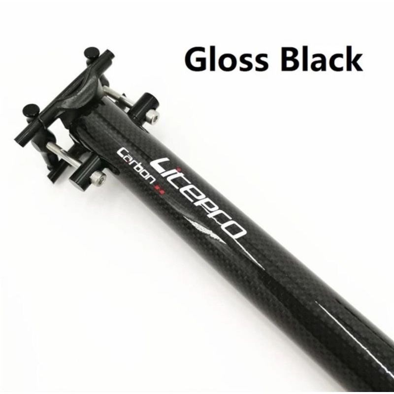 Litepro Carbon Seatpost 33.9mm Seatpost Carbon Sepeda Lipat Black Glossy