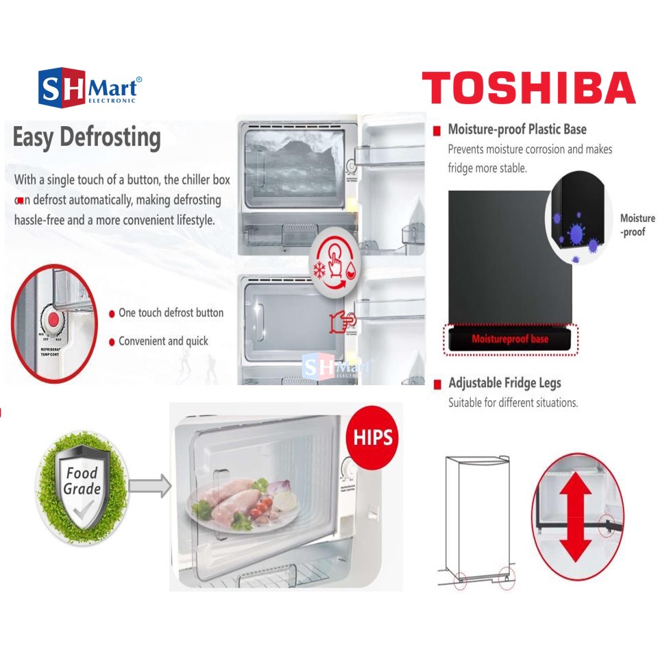 TOSHIBA KULKAS 1 PINTU GR-RD235CC-DMF GARANSI 5 THN (MEDAN)