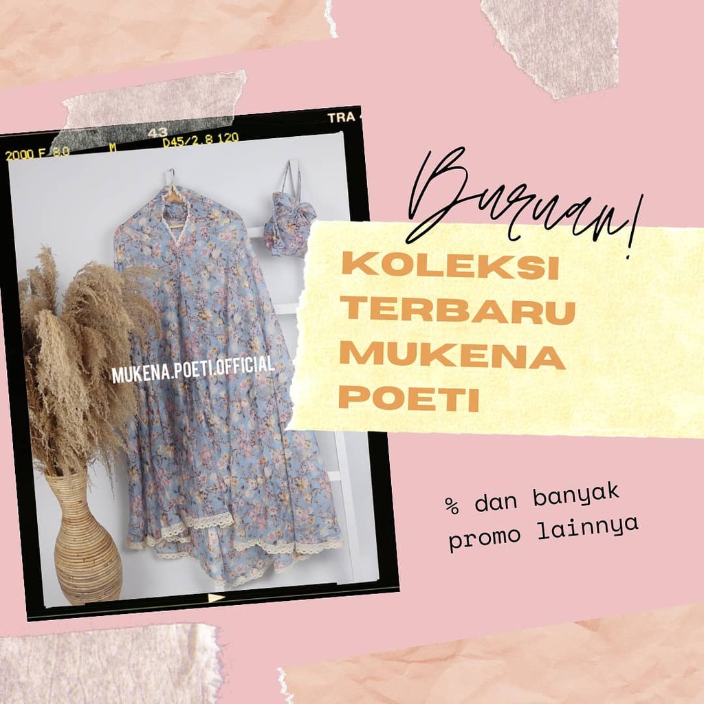 Mukena Silky murah Premium travelling dewasa Mukena Poeti jumbo bahan katun silk bunga motif merah