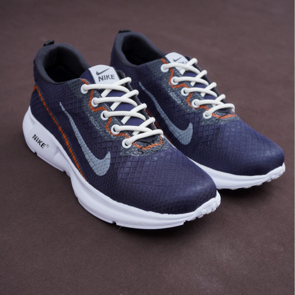 MS- Sepatu Sport Running Pria Nike Ultra Boost Navy Shoes Olahraga Outdoor Sneakers Bertali Laki