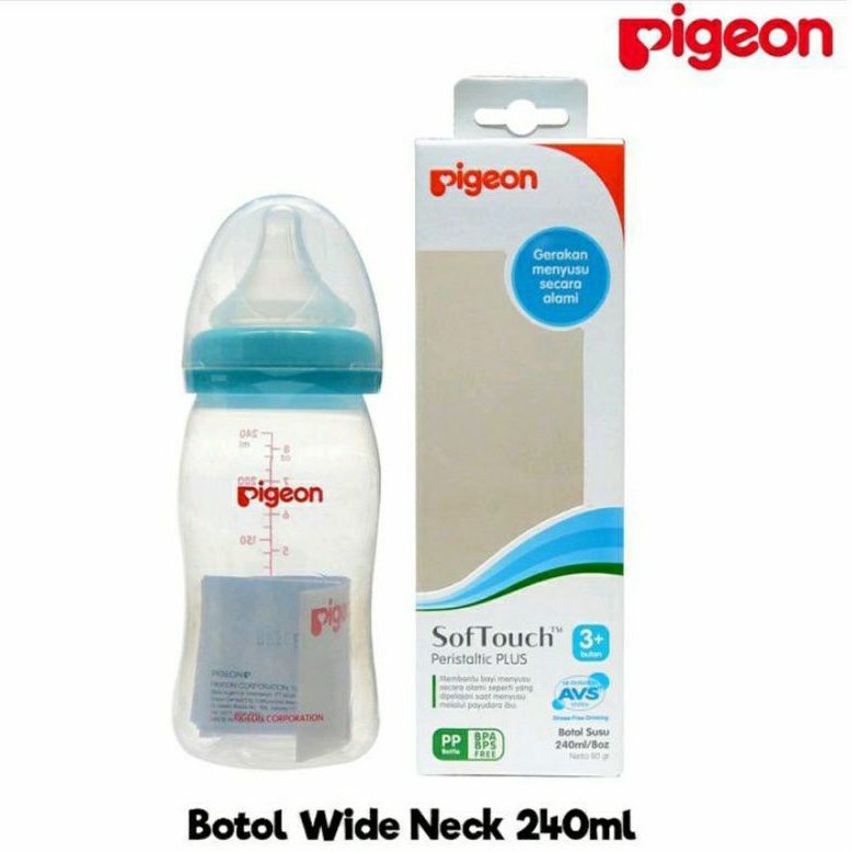 Pigeon Botol Dot Peristaltic Plus 240ml, 160ml Soft Touch Wide Neck Bayi Newborn 0+m SS PERISTALTIC PLUS