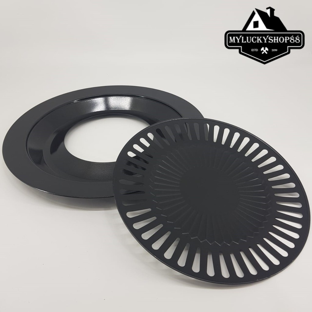 Grill Plate Round Panggangan BBQ - Grill Pan Bulat 32cm - 32 cm