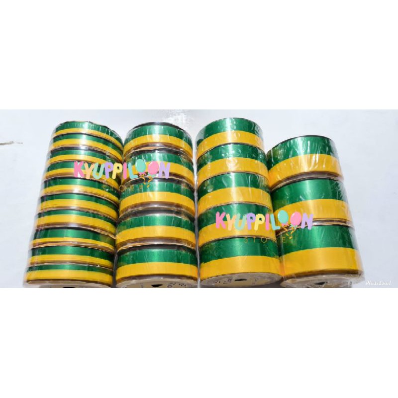 

Pita Jepang Ribbon Warna Hijau Kuning / Pita Idul Fitri / Dekorasi Lebaran / Pita parcel Murah hijau kuning