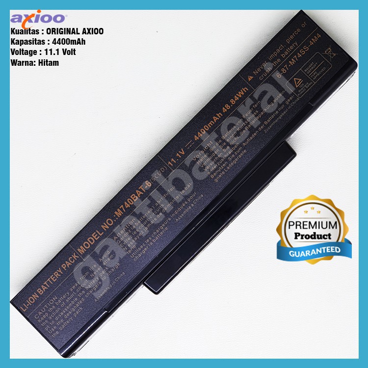 Baterai Axioo MNC M740 M740BAT-3 M740BAT-6 M660NBAT-6 BTY-M66