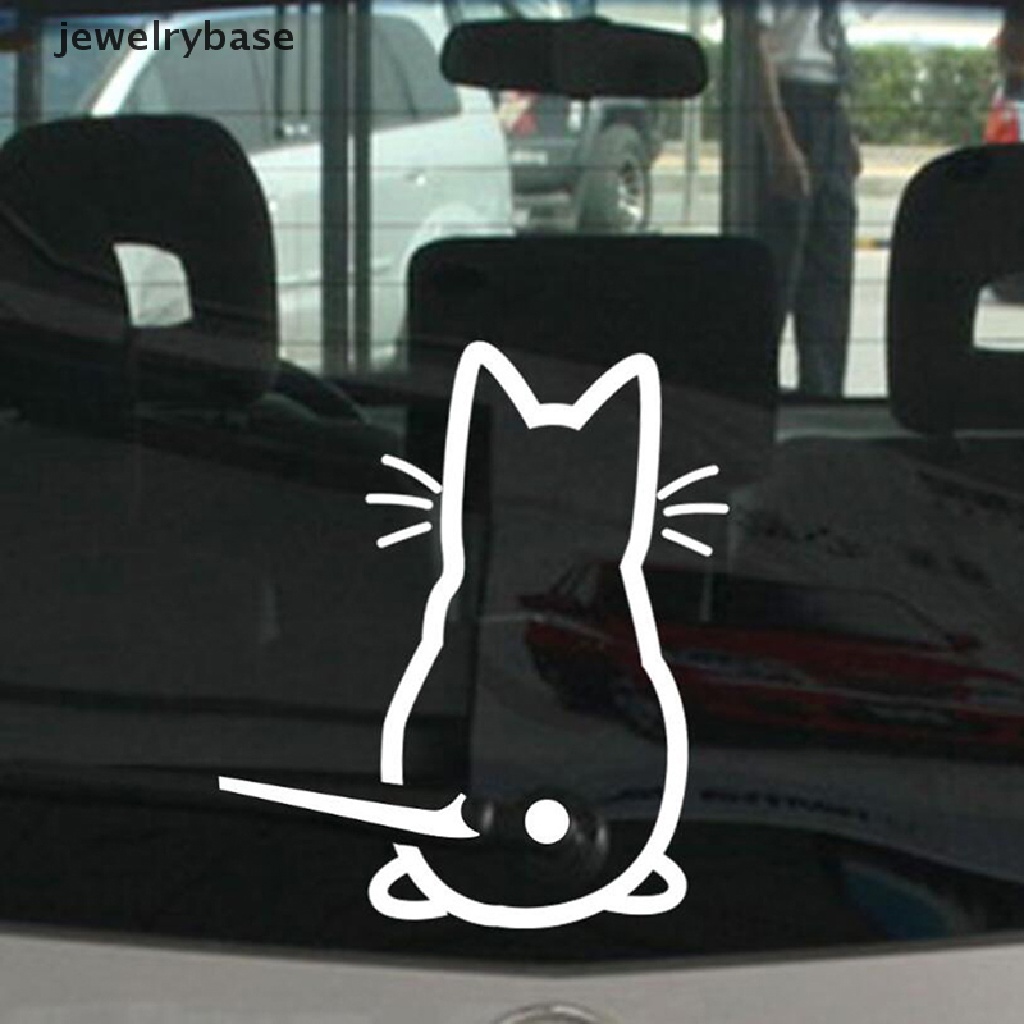 (jewelrybase) Stiker Motif Kucing Menggerakan Ekor Untuk Wiper Kaca Belakang Mobil