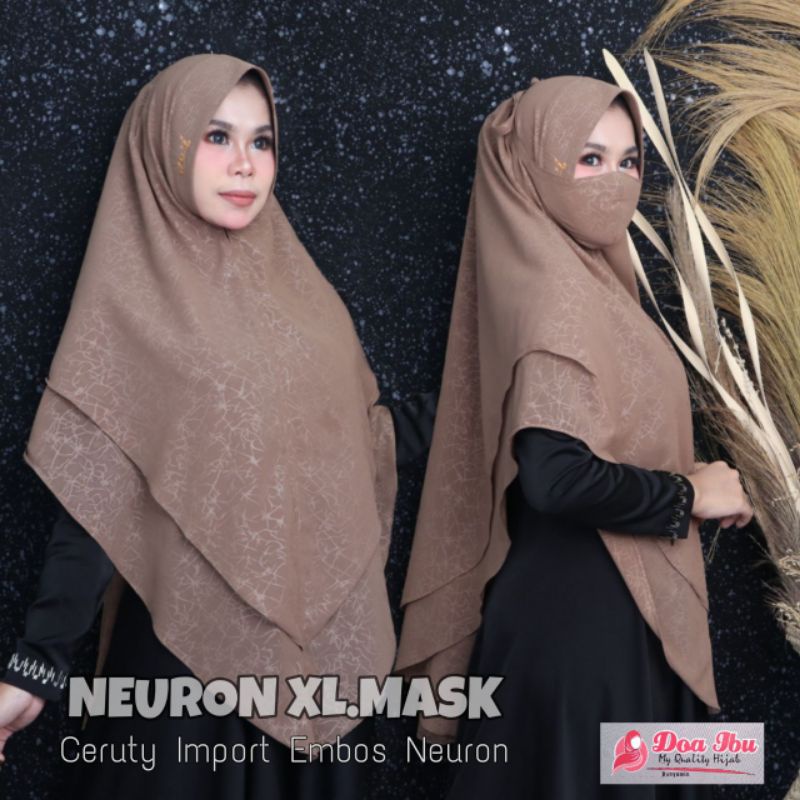 ORI DOI HIJAB KHIMAR CERUTY EMBOSS NEURON PREMIUM ORIGINAL DOA IBU JILBAB KERUDUNG CERUTI POLOS EMBO
