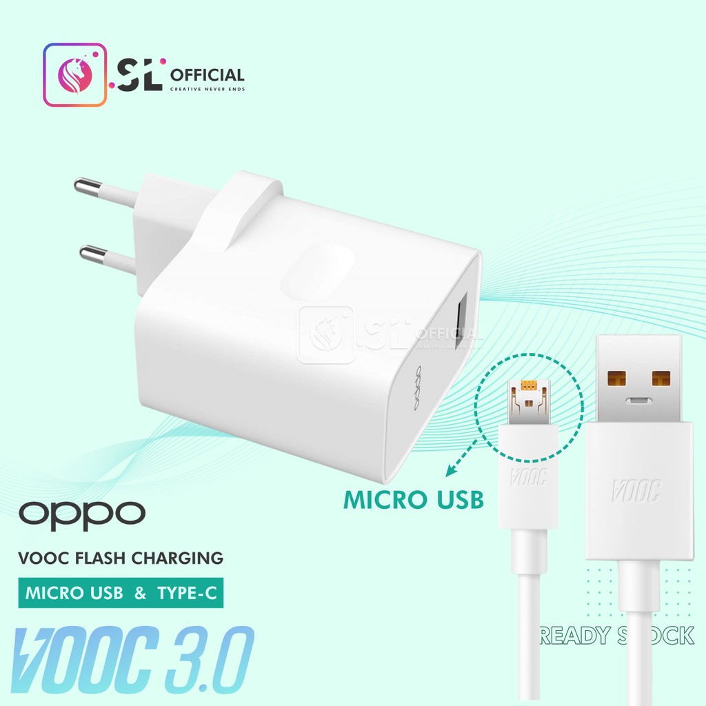 Charger Oppo Fast Charging Original Super VOOC 65watt Micro USB &amp; Type C