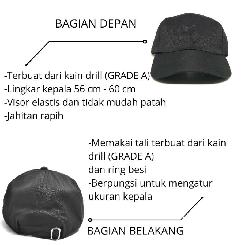 Promo COD Grosir topi polos murah/termurah topi polos baseball ring besi distro/topi polos bahan twill murah korean style BTS Army NCT Hits Kekinian