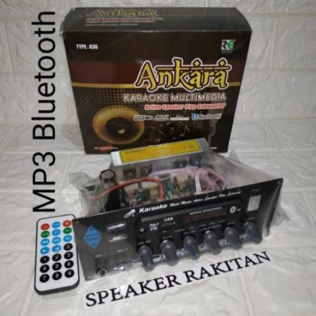 Kit Amplifier active multimedia Mp3 Bluetooth + Subwoofer ANKARA 836