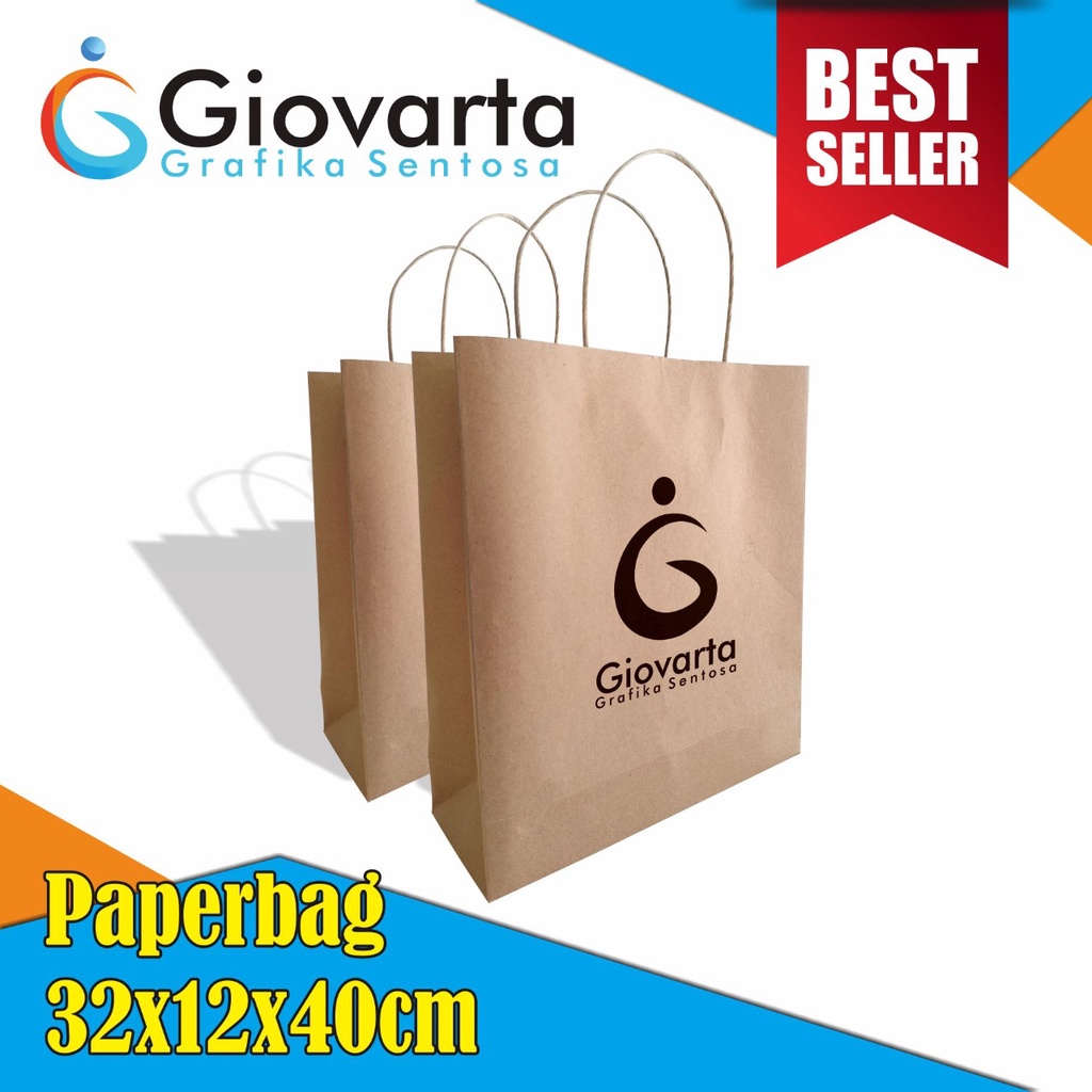 

Paperbag Craft / Paperbag Coklat / Paperbag Sablon Murah Ukuran 32x12x40