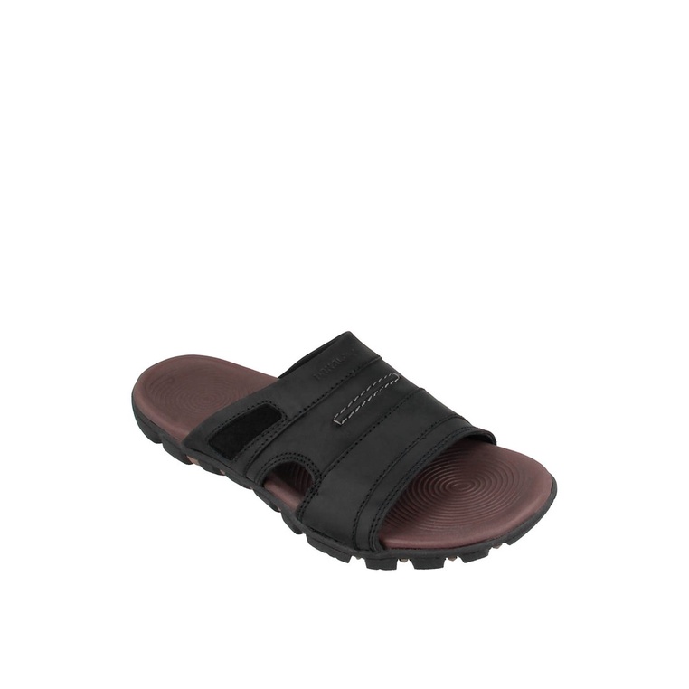 SANDAL SLIDE PAKALOLO PRIA ORIGINAL CASUAL KULIT ASLI HITAM PB35