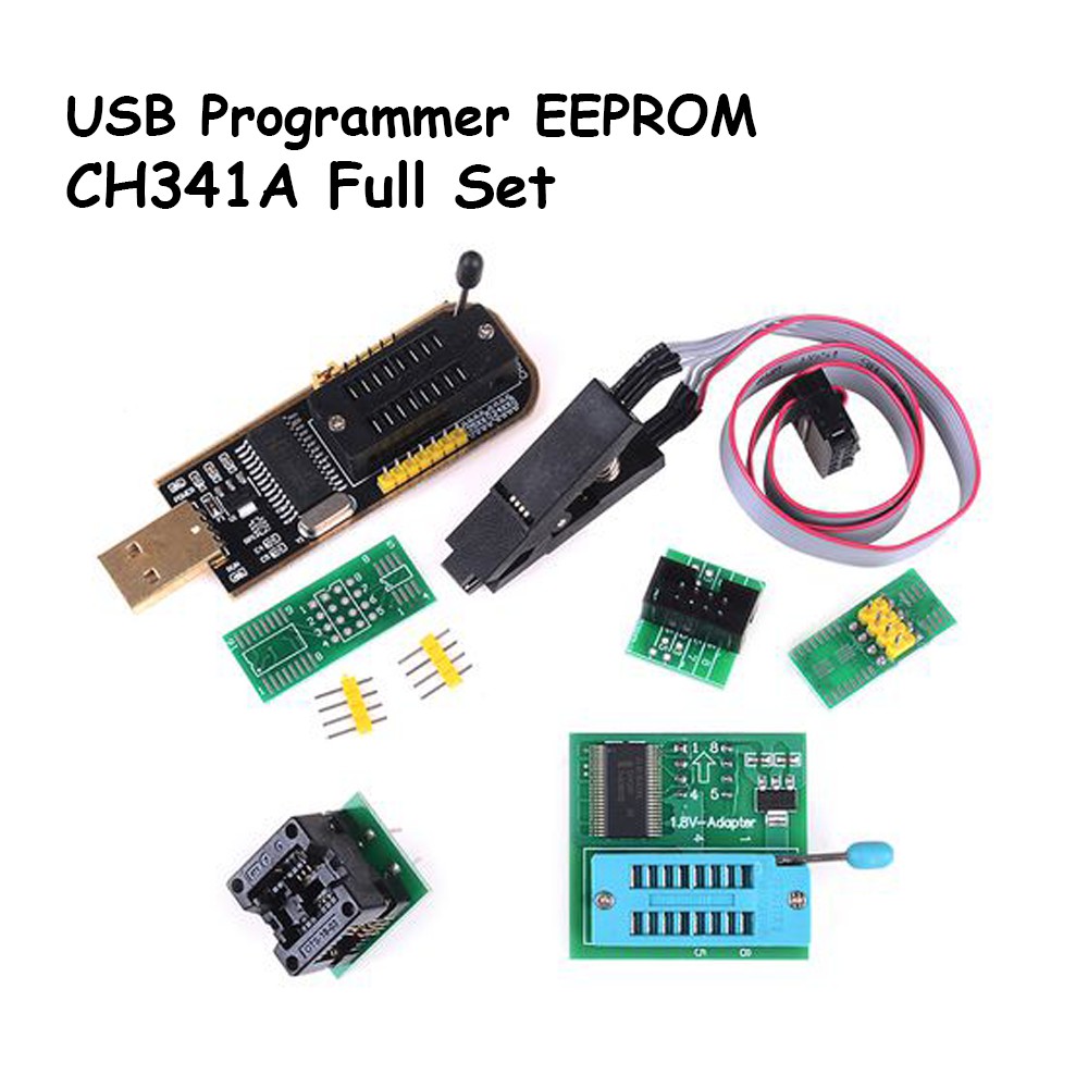 CH341A Clip Jepit Full Set IC EEPROM 24 25 Series Flash BIOS USB Programmer Writer