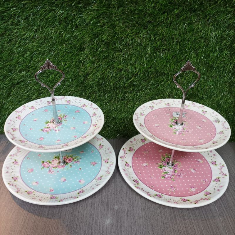 Wadah Saji Kue/Rak Tempat Kue 2 Tingkat/Standing Cup Cake