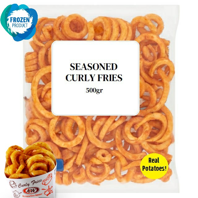 

KENTANG GORENG FROZEN BEKU CURLY TWISTER 500gr / GRADE A HORECA HALAL