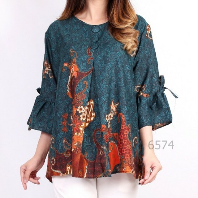 Atasan Baju Blouse Batik Ryse Jumbo Bigsize Perempuan Cewe Wanita Murah Bagus