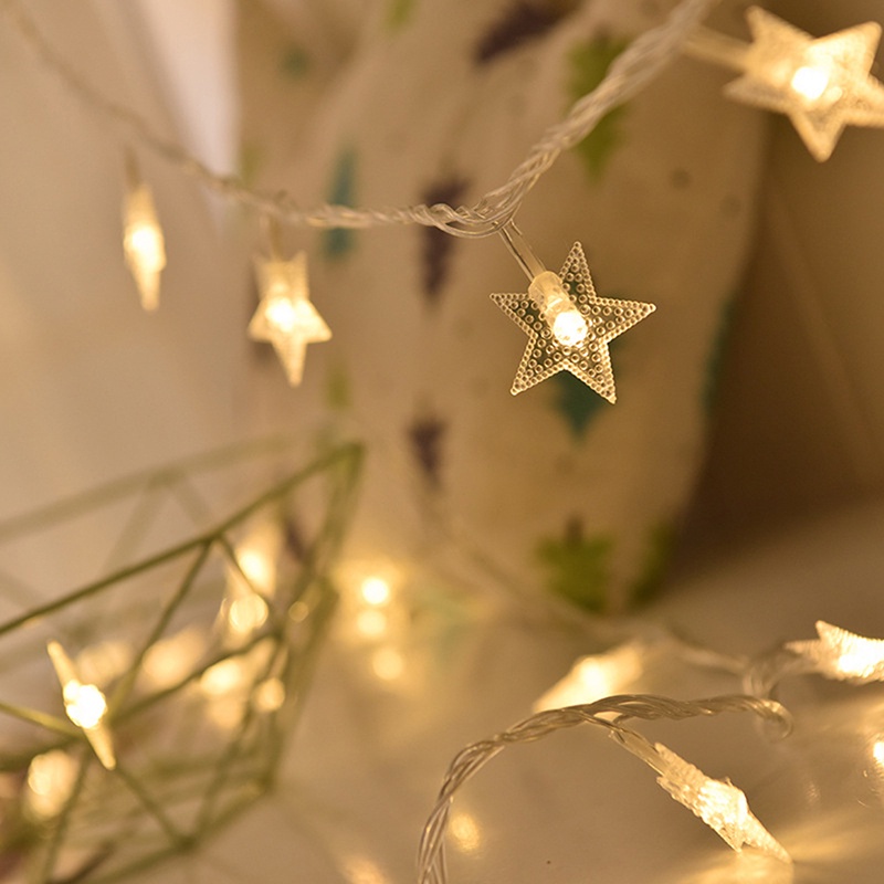 {LUCKID}10LED Star Light String Twinkle Garland Battery Powered Lamp ChristmasDecoration