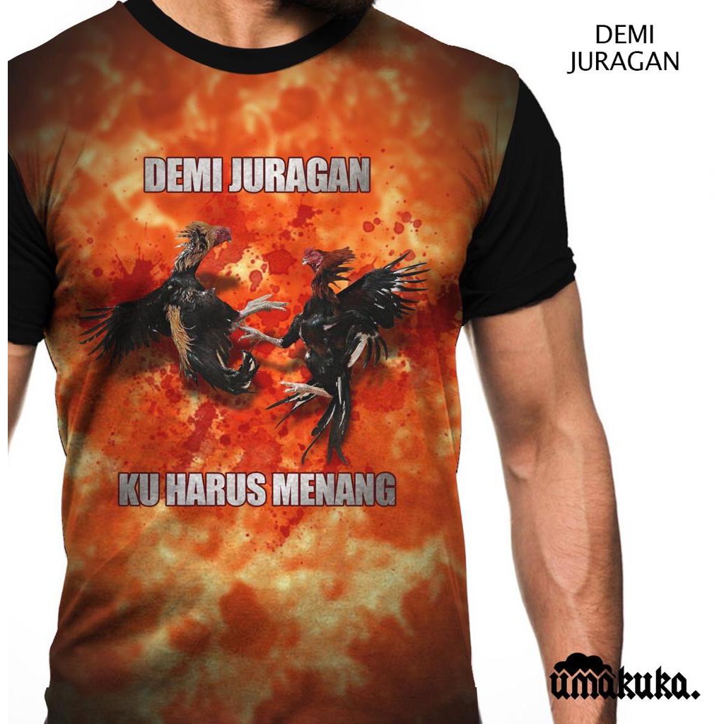 COD baju kaos 3d model ayam jago ayam adu tshirt demiJuragan umakukaFulprinting original keren murah