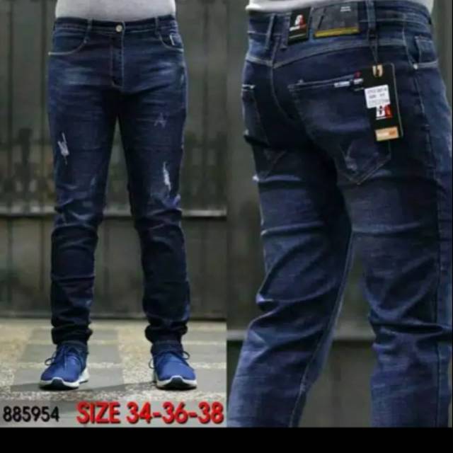 CELANA COWOK MODEL RIPPED PREMIUM MERK  &quot;BRUNO ART &quot;size 28-34