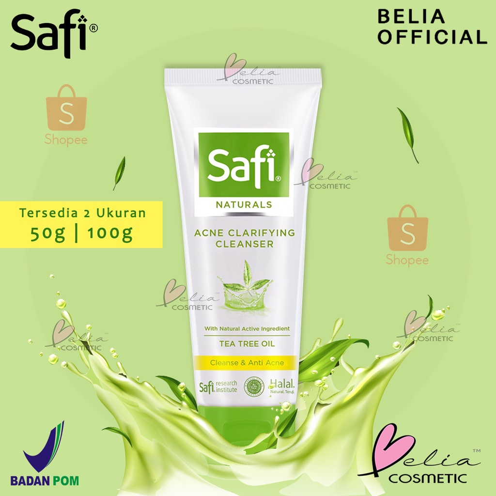 ❤ BELIA ❤ SAFI Naturals Tea Tree Oil Acne Cleanser Acne Toner Anti Acne Cream Natural 20 45 50 100