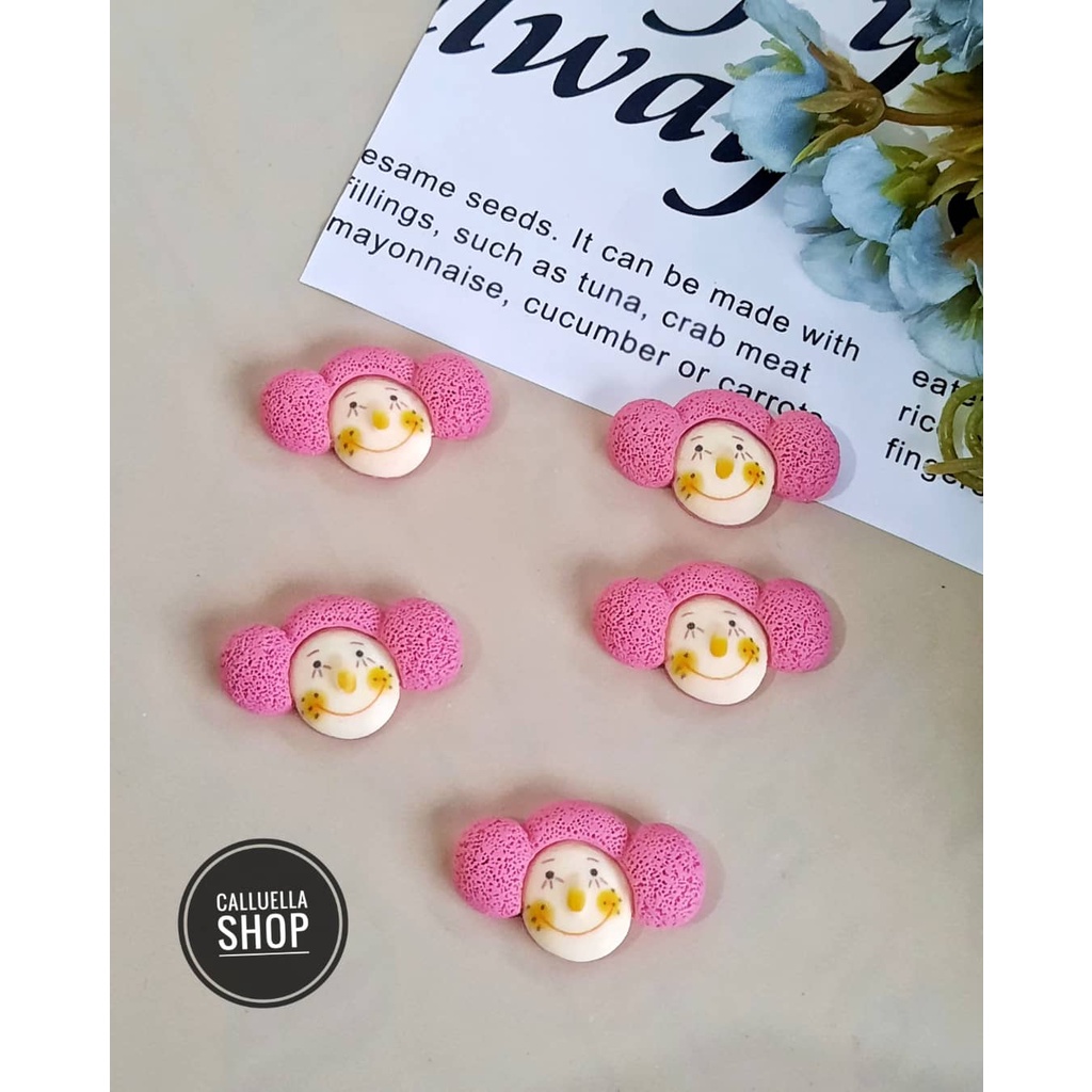 RESIN CLAY TEMPEL MIX MOTIF DAN WARNA MANIK PAREL CINCIN | BAHAN CRAFT CLAY GELANG BROS KALUNG STRAP MASK MASKER PAREL MANIK CRAFT KERAJINAN LUMAJANG FASHION-Cartoon girl D 1bj