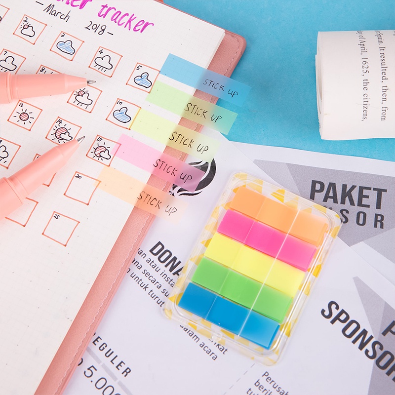 Deli Sticky Notes Transparan Sticky Note Warna Index Mark Cerah Penanda 5 Warna Memo Index Tab