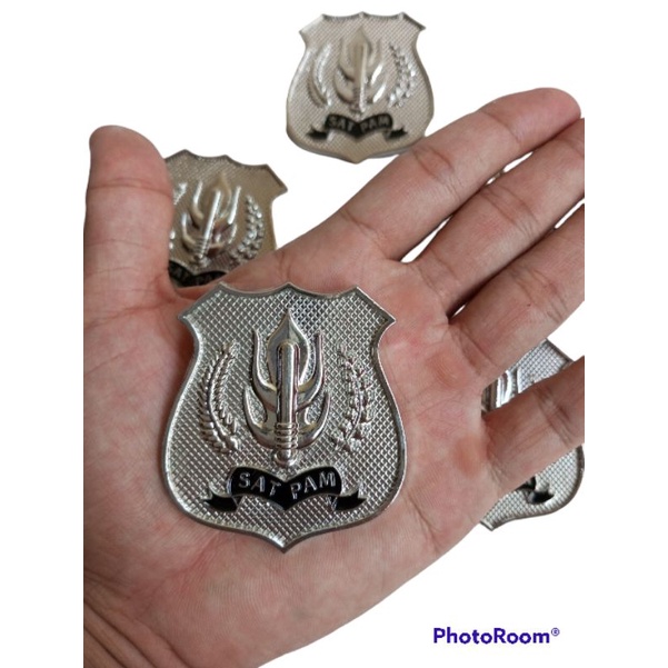 lencana kewenangan satpam logam, lencana kewenangan satpam silver peniti